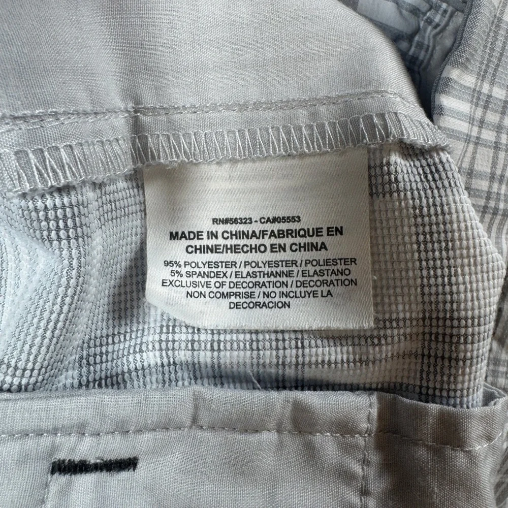 Nike Golf Shorts Mens‎ 34 Grey White Plaid Dri-FIT Stretch Performance